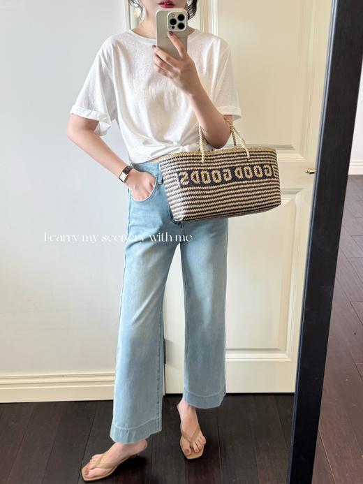 随身携带你的风景 | 发光的你 全工艺烫细钻精梳棉宽松休闲tee 米白色 商品图2