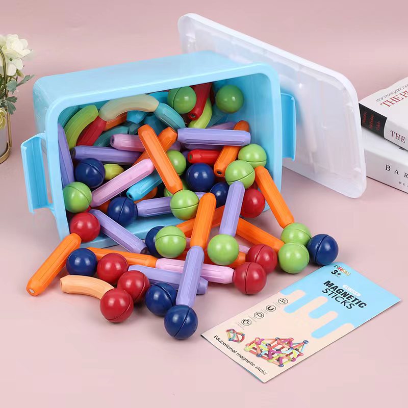 【儿童拼装积木】百变磁力棒强磁玩具拼装积木磁力棒儿童益智吸铁磁棒早教强磁棒（请在大人陪同下玩耍）