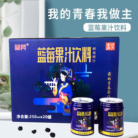 贵州黔东南蓝笑蓝莓果汁（原汁含量≥68%）250ml*20罐 礼盒装