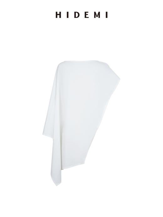 HIDEMI甄选长绒棉系列极简可拆卸斗篷设计感不对称剪裁廓形衬衫 商品图10