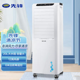 先锋空调扇家用可移动冷风扇强效降温卧室宿舍用水冷塔扇立式远程遥控20L大水箱 LL08-16DR 飓风冷风扇16DR