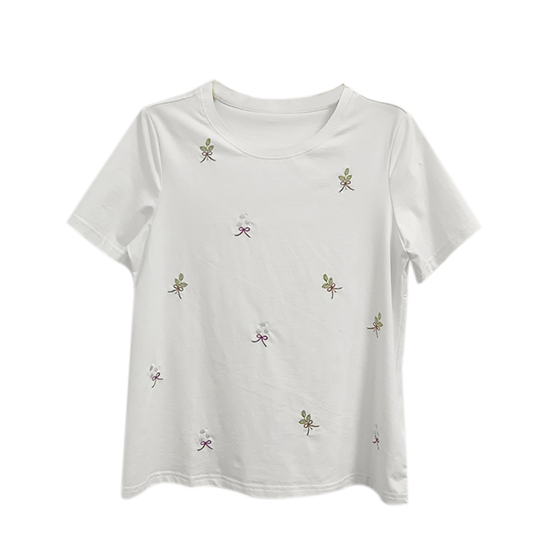 VIVIAN LIU薇薇安刘D2467306夏女装新款圆领短袖针织T恤