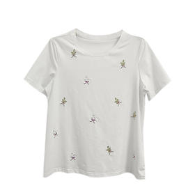 VIVIAN LIU薇薇安刘D2467306夏女装新款圆领短袖针织T恤