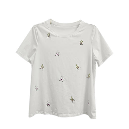 VIVIAN LIU薇薇安刘D2467306夏女装新款圆领短袖针织T恤 商品图0