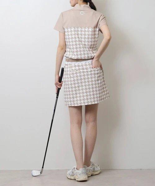 CECIL McBEE green 高尔夫女士 干鸟格半高领短袖T恤 运动户外 商品图9