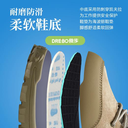 劳保鞋男防砸防刺穿鞋工装反绒时尚轻便四季款工作鞋 商品图1