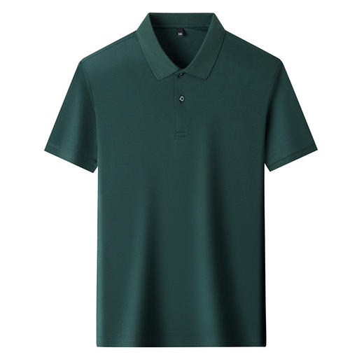 2025夏季新款纯棉T恤短袖男商务休闲翻领纯色丝光棉男士t恤批 商品图6