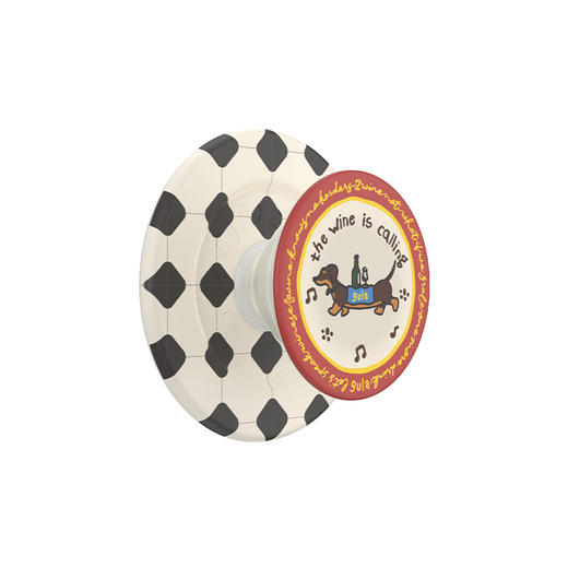 【上菜了! À Table!】腊肠送餐员·MagSafe圆啪嗒 PopSockets x gula 联名系列 MAGSAFE磁吸手机气囊支架 Round圆啪嗒系列 白色 小狗 格纹 卡通 商品图0