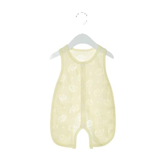 【轻薄透气，柔软舒适】婴儿琵琶衣 夏季宝宝背心包屁衣 女宝镂空连体衣 男新生儿夏无袖哈衣-QQ 商品图4