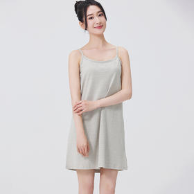 素道有机彩棉 女士吊带裙 纯棉无袖家居长裙 100%棉纯色背心裙