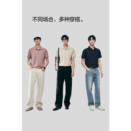 棉仓363802009-玉爽丝米格短袖扁机一片领两粒扣短袖POLO 商品图4