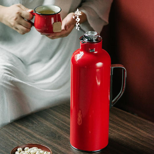 学古 一原传家壶 中式复古焖茶壶热水壶暖壶热水瓶家用保温1.6L 红色 1.6L 商品图7