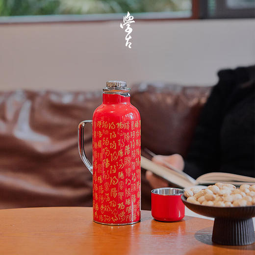 学古X字在 一原传家壶百家福 百家姓联名保温壶 红色 595ml 商品图6