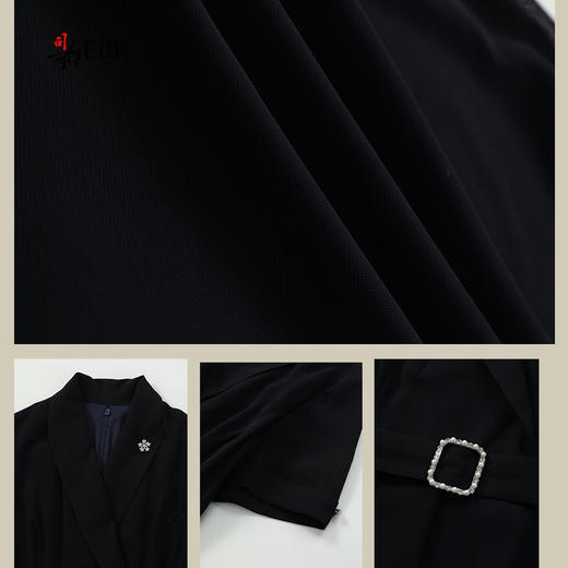 司歌收腰雪纺气质风衣连衣裙夏短袖A911286X 商品图2