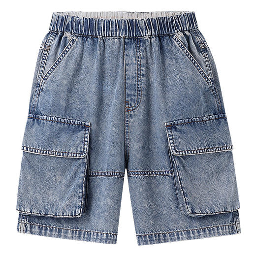 【实体店同款】男童全腰牛仔中裤夏季新款安奈儿童装AB526661 商品图6