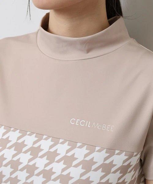 CECIL McBEE green 高尔夫女士 干鸟格半高领短袖T恤 运动户外 商品图11