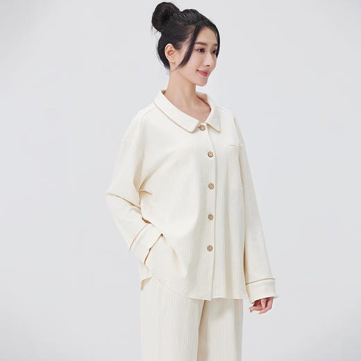 素道敦煌有机彩棉 新款女家居服套装 纯棉长袖 女士暖睡衣 商品图2