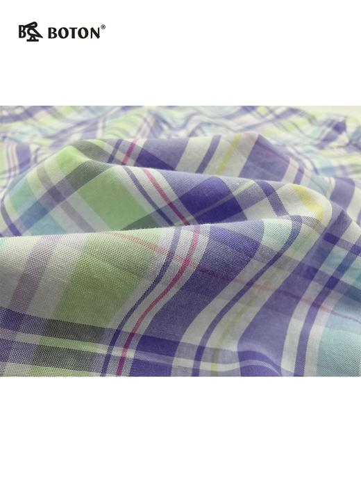 【第2件半价！尾货清仓不退换】波顿女士短袖休闲格仔衬衫LS728215 商品图3