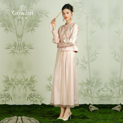 乔万尼真丝半身裙19mm重磅桑蚕丝新中式马面裙EM2D720 商品图3