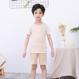 断码清仓 素道有机纯棉童装 男女圆领透气网眼T恤 夏季儿童短裤