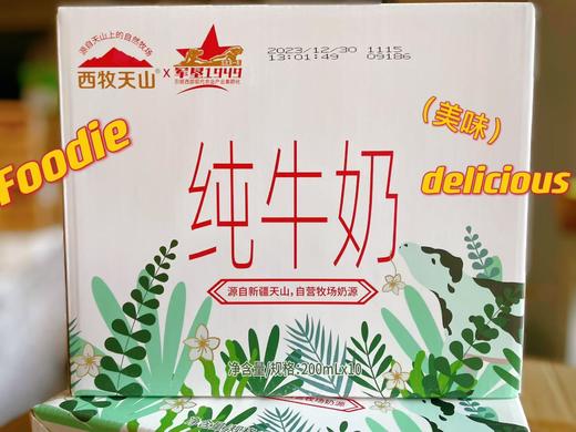新疆西牧天山军垦1949纯牛奶200ml*4箱 商品图5