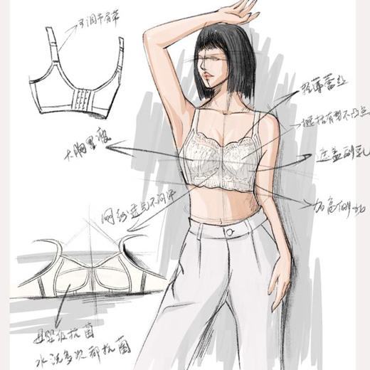 D2-【B-E杯】【大胸显小】润微超薄透气大胸显小全罩杯舒适显小调整型内衣不凸点收副乳文胸   花融啵啵 商品图3