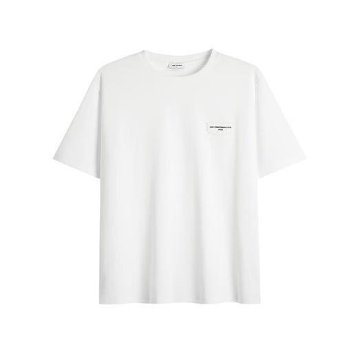 HIM漢崇  潮流设计感字母烫花拼接胸章舒适休闲短袖T恤 2026夏季 商品图4