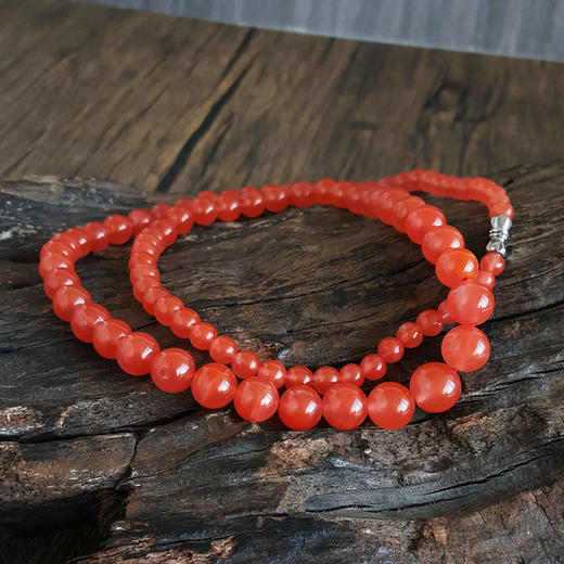 天然细腻约5.1-10.5MM樱桃红南红玛瑙项链女士现售价：1680！（特价）230425XY06 商品图5