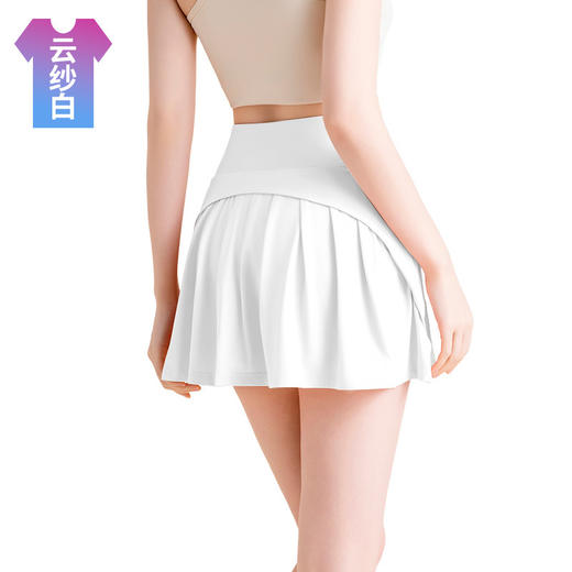 假两件运动短裙瑜伽防走光百褶裙女冰感高腰弹力大码a字半身 商品图6