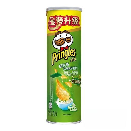 品客pringles 酸乳酪洋葱味薯片膨化食品 110克/罐 商品图0