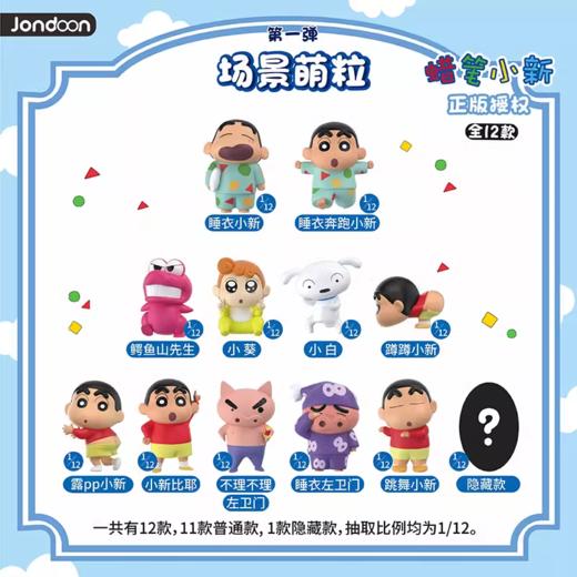 简动文创 蜡笔小新 场景萌粒 第一弹 12只/盒 盲盒 商品图0
