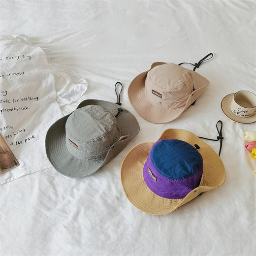 防晒出游季💥特惠活动来袭❗【西蒙日记彩标大檐渔夫帽】一站式购齐 25年新款👨👩👧👦儿童/成人亲子防晒帽🌞，轻便舒适 出行必备🏝  商品图2