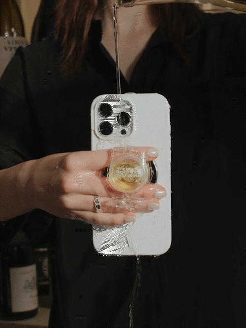 【上菜了! À Table!】摇摇气泡酒 PopSockets x gula 联名系列 POPGRIP泡泡骚手机粘贴式气囊支架 Tidepool流沙系列 白色 食物 字母 商品图2