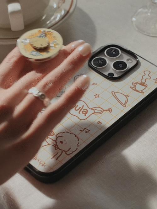 【上菜了! À Table!】派对进行时 PopSockets x gula 联名系列 POPGRIP泡泡骚手机粘贴式气囊支架 Backspin旋转系列 黄色 小狗 面包 卡通 商品图2