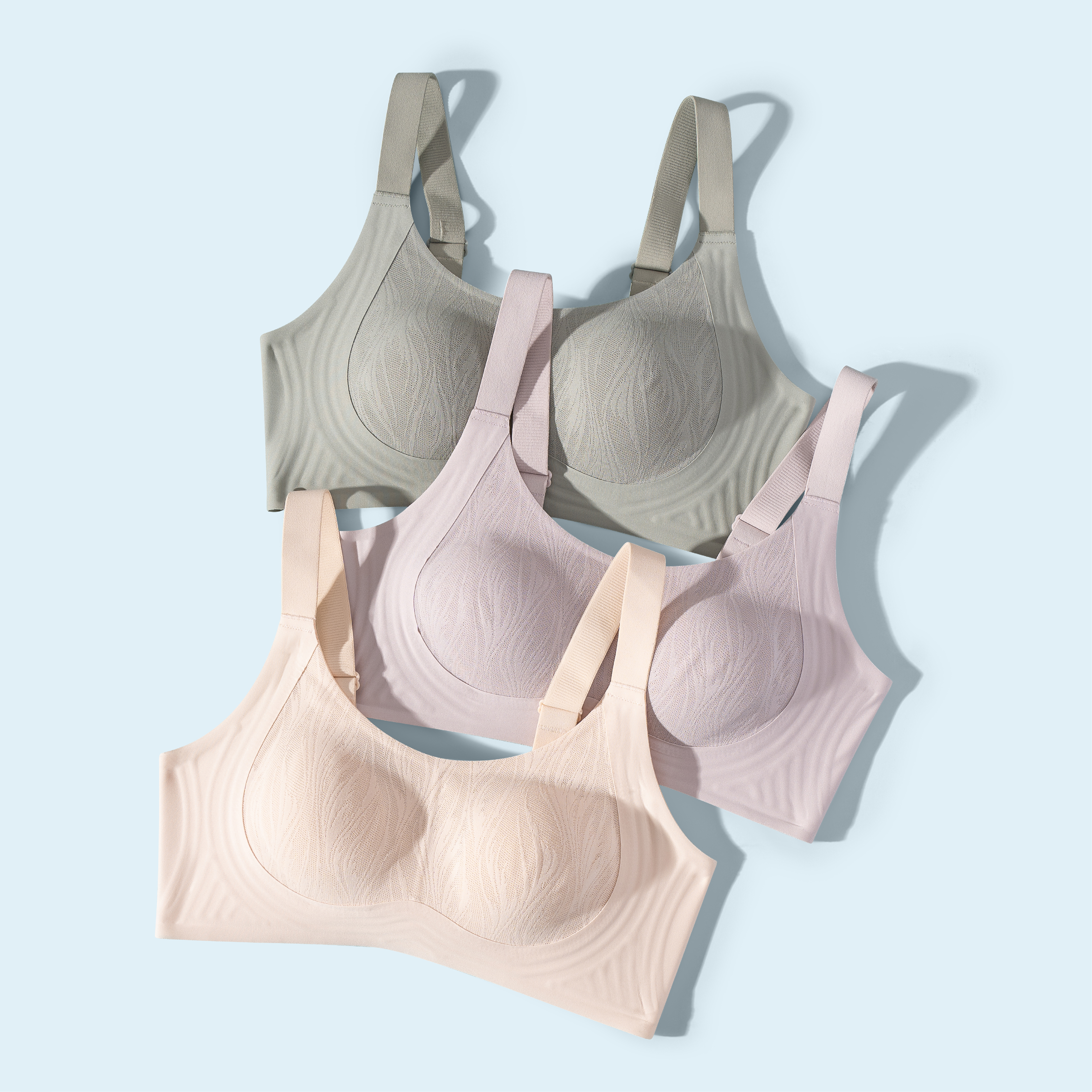 连绵· 兔耳杯透气提花大胸内衣 8116（B-D）