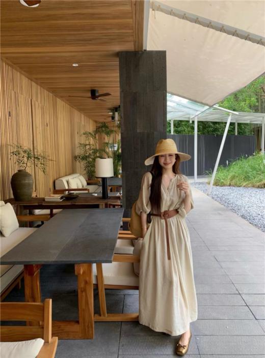 👛【度假风宽松气质连衣长裙三件套 】 🥳 通过腰带调节、内外叠穿，适配海滩、田园、都市等多场景，兼具松弛感与精致度，是🌞夏日度假与日常穿着的全能选择❗ 商品图2