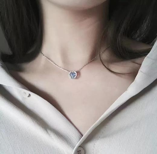 【顺丰速达】【下单赠满钻耳环】Swarovski/施华洛世奇跳动的心蓝锁骨链BF AB 商品图2
