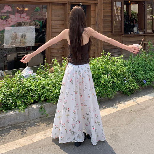 西遇吊带背心上衣套装女夏季新款法式碎花a字半身裙两件套SS050608/SS050609 商品图4