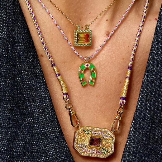 订购6周到｜MYA-BAY-MINI HORSESHOE-绿色 珐琅 迷你 马蹄铁 项链［比利时设计师］ 商品图3