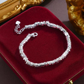 子佩集S925银【浅安时光】手链【SL443】纯银钱串圆环腰缠万贯碎银几两盘缠盘缠2504