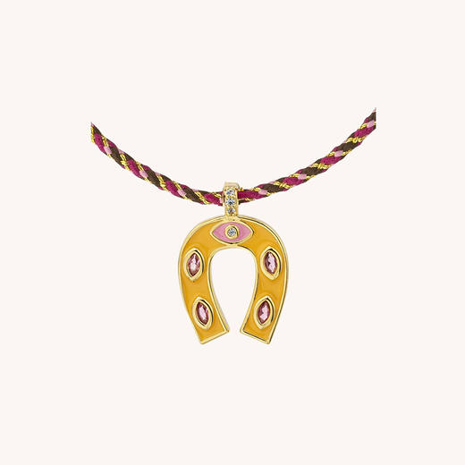 北京仓｜MYA-BAY-MINI HORSESHOE-橙色 珐琅 迷你 马蹄铁 项链［比利时设计师］ 商品图0