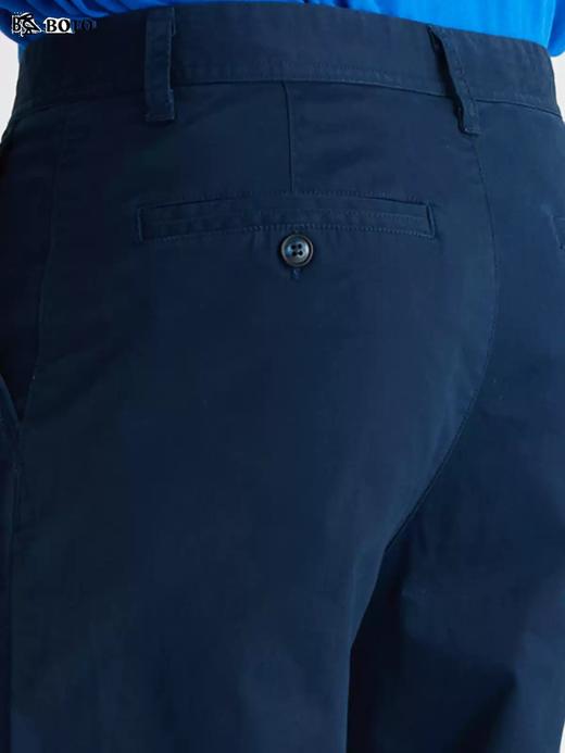 【棉弹舒适】波顿男士春秋季薄款宽松直筒宝蓝色休闲长裤ME805122 商品图3