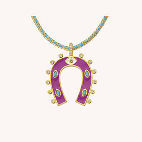 北京仓｜MYA-BAY-HORSESHOE-紫红色 珐琅 马蹄铁 项链［比利时设计师］