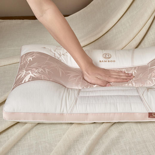 中式国风刺绣竹雅全棉棉麻决明子+羽丝绒护颈枕 商品图7