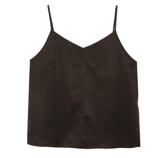 玳莎重磅真丝吊带2025粘夏季新款简约时尚100%桑蚕丝V领提花背心  FB31005 商品图4