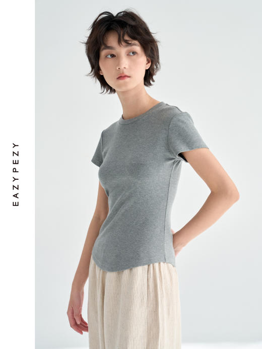 天丝羊毛短袖修身T恤 商品图2