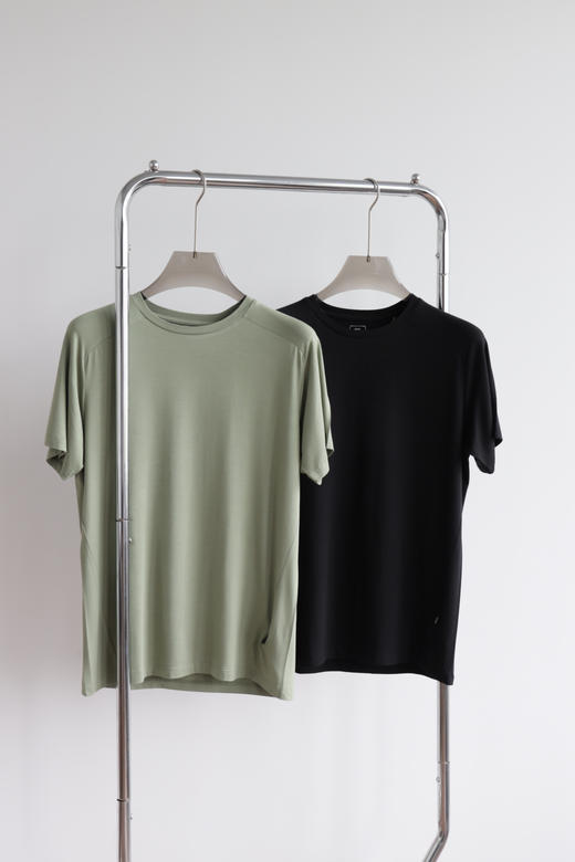 0N 拼接立裁 超大弹力 运动速干圆领T恤 TX458 商品图2