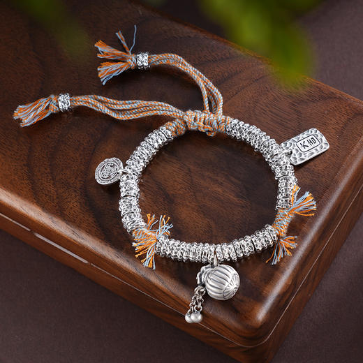 子佩集S925银【迎吉纳福】手链【SL01044】纯银钱串腰缠万贯大吉盘缠盘缠2504 商品图2