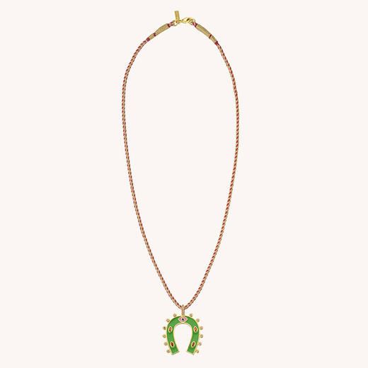 订购6周到｜MYA-BAY-HORSESHOE-绿色 珐琅 马蹄铁 项链［比利时设计师］ 商品图2