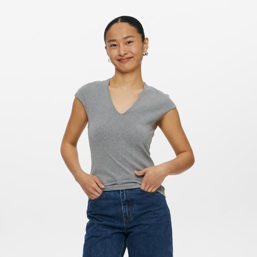 oneupV领修身短袖上衣 商品图1